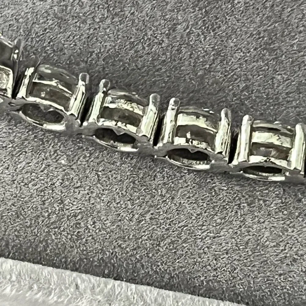 Moissanite Tennis Bracelet 6.5mm White Gold Over 925 Silver VVS Colorless 7.5”